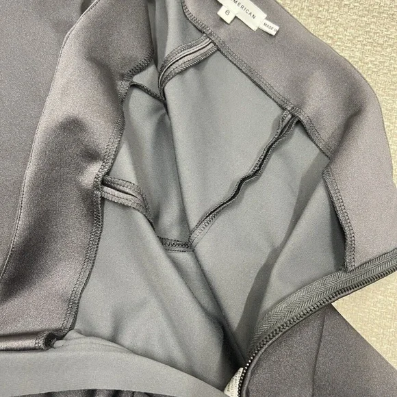 Good American Scuba Trousers Slight Flare Zip Side Zip Center Seam Gray Sz 6 3XL - Picture 5 of 12